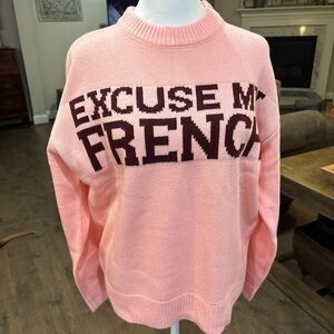 Dance & Marvel Pink Crew Neck Sweater with Ribbed Details